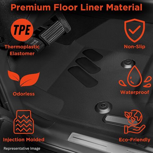 BaseLayer Floor Mats for Chevy Colorado/GMC Canyon (2015-2022) Crew Cab – Made in USA – Premium All-Weather Mats – Front and Rear (Gray Logo) in Kuwait