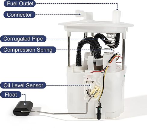 Electric Fuel Pump Module Assembly Compatible with 2007-2012 Nissan Sentra L4 2.0L 2.5L GAS Replace E8752M P76492M FG1958 VANBOL0157 with Sending Unit O-ring in Saudi Arabia
