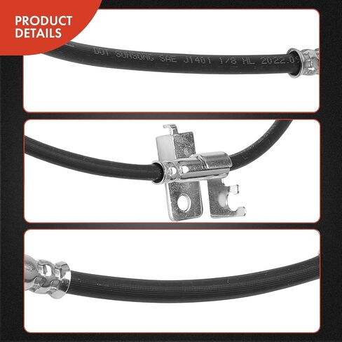 A-Premium Rear Passenger Brake Hydraulic Hose Compatible with Hyundai and Kia Models - Accent 2006-2007, Rio 2006-2007, Rio5 2006-2007, 1.6L - Replace# 587381G300 in Saudi Arabia
