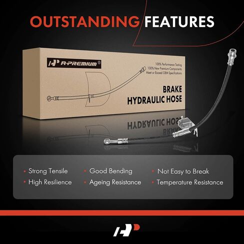 A-Premium Rear Passenger Brake Hydraulic Hose Compatible with Hyundai and Kia Models - Accent 2006-2007, Rio 2006-2007, Rio5 2006-2007, 1.6L - Replace# 587381G300 in Saudi Arabia