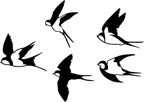 Estart Birds Metal Wall Decor ، 5 Pcs Black Birds Metal Wall Ret in Kuwait