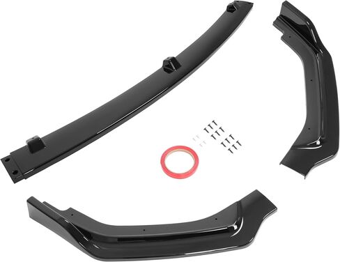 HECASA Front Bumper Lip Spoiler Compatible with 2018-2024 Infiniti Q50 Luxe/Base Models JDM Style, PP Plastic 3PC Style Under Chin Splitter Bumper Valance Diffuser Protector Air Dams - Gloss Black in Saudi Arabia