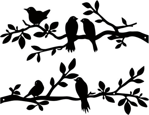 Estart Birds Metal Wall Decor ، 5 Pcs Black Birds Metal Wall Ret in Kuwait
