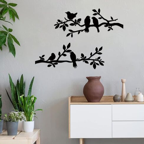 Estart Birds Metal Wall Decor ، 5 Pcs Black Birds Metal Wall Ret in Kuwait
