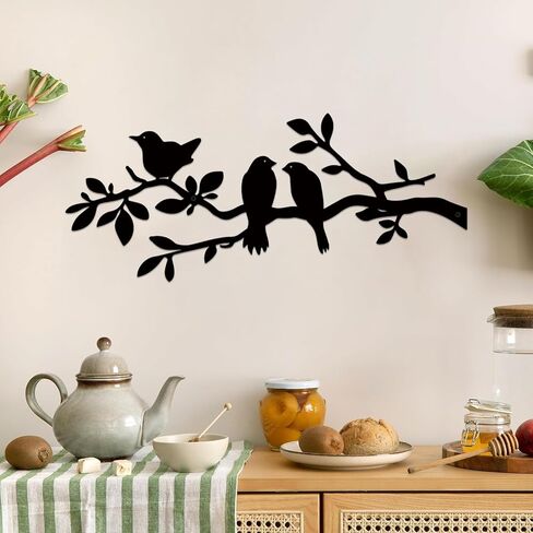 Estart Birds Metal Wall Decor ، 5 Pcs Black Birds Metal Wall Ret in Kuwait