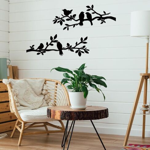 Estart Birds Metal Wall Decor ، 5 Pcs Black Birds Metal Wall Ret in Kuwait