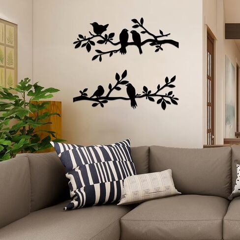 Estart Birds Metal Wall Decor ، 5 Pcs Black Birds Metal Wall Ret in Kuwait