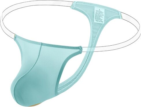 GAOGAO Breathable Male Pouch Ice Silk G-Strings & Thongs Underwear Men Brief with Transparent Waist Belt in Kuwait