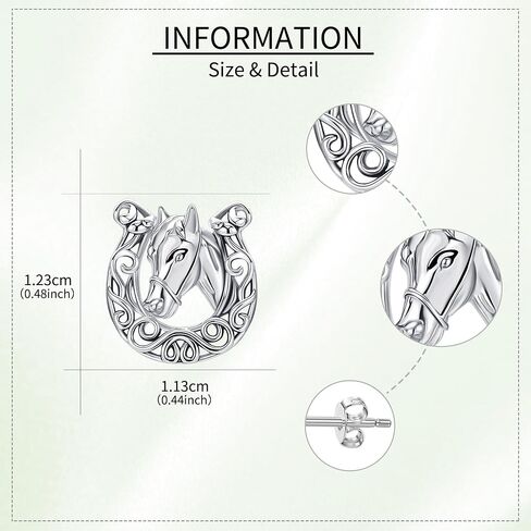 Horse Earrings 925 Sterling Silver Celtic Horseshoe Stud Earrings Horse Jewelry for Women in Saudi Arabia
