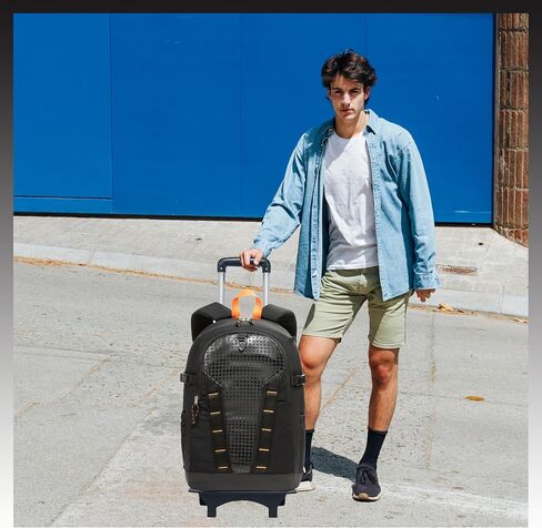 Rolling Backpack with Wheels for Boys Roller Wheels Backpacks Big Kids Laptop Luggage Travel Suitcase for Teen Boys in Kuwait