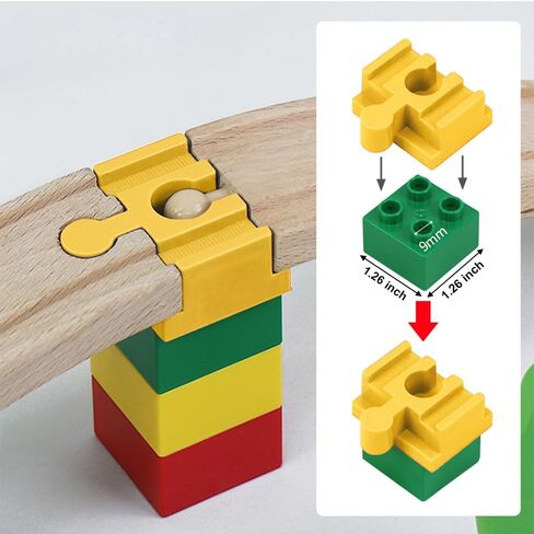 Wooden Train Track Accessories, 30 Pcs Colorful Dog Bone Track Connectors, Compatible with All Wooden Train Track, Christmas Birthday Gift for Boys Girls, Track Toys Expansion Pack for Kids Ages 3+ in Saudi Arabia