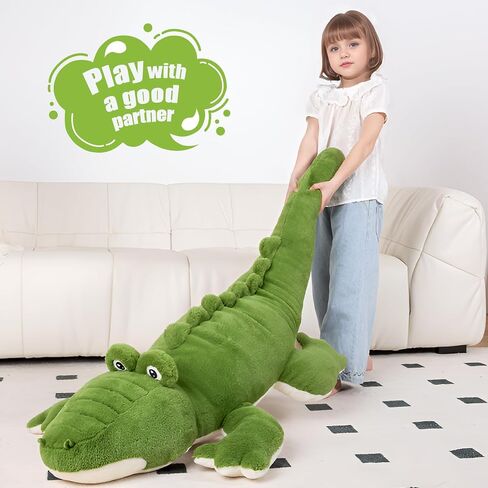 60 بوصة عملاق أخضر عملاق طويل من التماسيح الطويلة لعبة حيوان ناعمة وسادة ناعمة لطيف لطيف التمساح كبير ، هدية للبالغين طفل فتاة عيد ميلاد عيد الحب in Kuwait