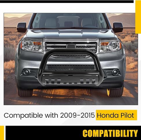 KUAFU Bull Bar Brush Guard Compatible with 2009-2015 Honda Pilot Grille Grill Guard Impact Bar 304 Stainless Steel Polishing Silvery in Saudi Arabia