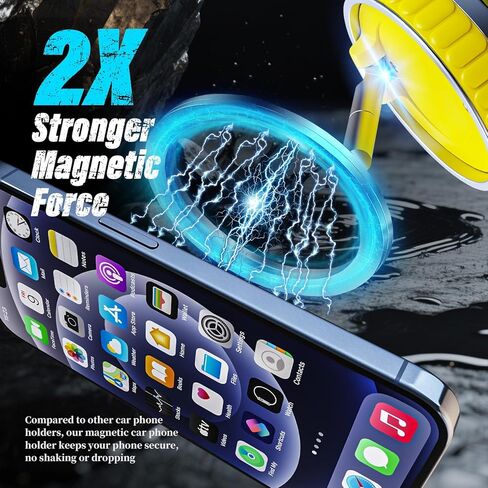 حامل هاتف مغناطيسي قوي لسيارتك ، حامل هاتف سيارة قابل للتعديل بزاوية 360 درجة لـ iPhone Magsafe ، 3 حلقات مغناطيسية إضافية بديلة خالية من الحالات الهاتفية - مناسبة لجميع الهواتف in Kuwait