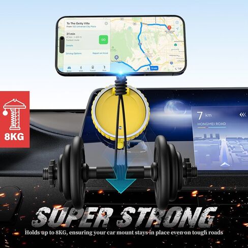 حامل هاتف مغناطيسي قوي لسيارتك ، حامل هاتف سيارة قابل للتعديل بزاوية 360 درجة لـ iPhone Magsafe ، 3 حلقات مغناطيسية إضافية بديلة خالية من الحالات الهاتفية - مناسبة لجميع الهواتف in Kuwait