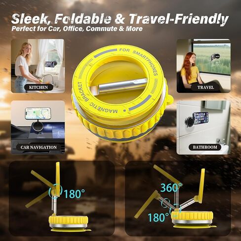 حامل هاتف مغناطيسي قوي لسيارتك ، حامل هاتف سيارة قابل للتعديل بزاوية 360 درجة لـ iPhone Magsafe ، 3 حلقات مغناطيسية إضافية بديلة خالية من الحالات الهاتفية - مناسبة لجميع الهواتف in Kuwait