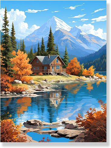 Bimkole 5D Diamond Arts Painting Kits Blue Sky, Full Drill DIY Rhinestone Embroidery Set Paint with Diamonds Art Dock by Number Kits Cross Stitch Home Wall Craft Decoration (12x16Inch) in Saudi Arabia