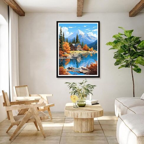 Bimkole 5D Diamond Arts Painting Kits Blue Sky, Full Drill DIY Rhinestone Embroidery Set Paint with Diamonds Art Dock by Number Kits Cross Stitch Home Wall Craft Decoration (12x16Inch) in Saudi Arabia