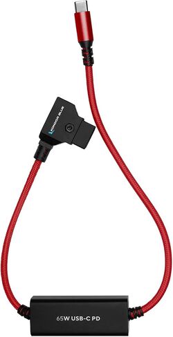 KONDOR BLUE | 16" D-Tap/P-Tap to USB-C PD 2-Way V-Mount Charger Braided Power Delivery Cable for Mirrorless Cameras, Phones, Laptops & More | Raven Black in Saudi Arabia