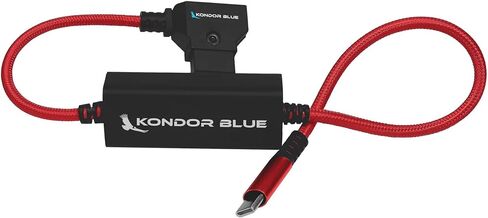 KONDOR BLUE | 16" D-Tap/P-Tap to USB-C PD 2-Way V-Mount Charger Braided Power Delivery Cable for Mirrorless Cameras, Phones, Laptops & More | Raven Black in Saudi Arabia
