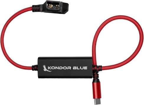 KONDOR BLUE | 16" D-Tap/P-Tap to USB-C PD 2-Way V-Mount Charger Braided Power Delivery Cable for Mirrorless Cameras, Phones, Laptops & More | Raven Black in Saudi Arabia