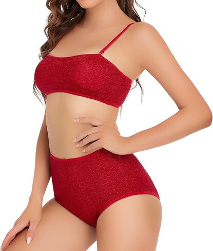 Edelqual Womens High Pherced Bikini مجموعات من قطعتين بدلة السباحة البطن التحكم المتواضع للسباحات Sexy Swimswear 2025 in Kuwait
