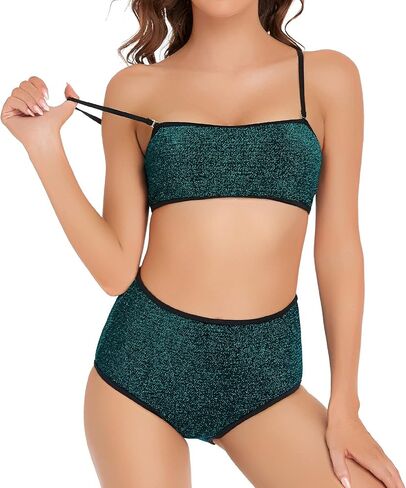 Edelqual Womens High Pherced Bikini مجموعات من قطعتين بدلة السباحة البطن التحكم المتواضع للسباحات Sexy Swimswear 2025 in Kuwait