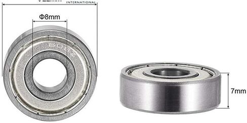 50pcs/lot 608 ZZ 608-2RS ABEC-7 ABEC-9 8x22x7 608z تحمل مصغرة أعماق الكرة الشعاعية المحامل 3D (أصفر ، 50pcs) in Saudi Arabia