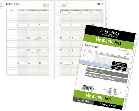 AT-A-GLANCE 2026 Planner Rechill ، شهريًا ، 8.5 "× 11" ، حجم الورقة 5 ، فضفاضة (491-685-26) in Kuwait