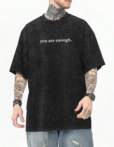 Dear Person Behind Me Shirt You are Enough Tshirts for Men Oversized Inspirational Positive Tees Vintage Graphic Tops in Saudi Arabia