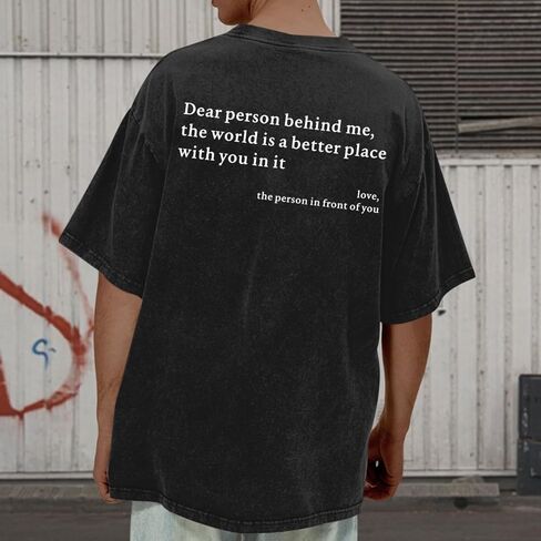 Dear Person Behind Me Shirt You are Enough Tshirts for Men Oversized Inspirational Positive Tees Vintage Graphic Tops in Saudi Arabia