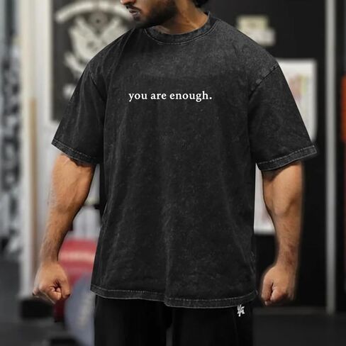 Dear Person Behind Me Shirt You are Enough Tshirts for Men Oversized Inspirational Positive Tees Vintage Graphic Tops in Saudi Arabia