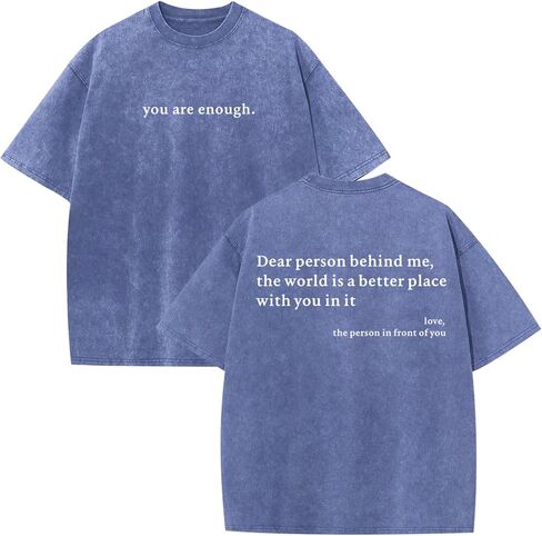 Dear Person Behind Me Shirt You are Enough Tshirts for Men Oversized Inspirational Positive Tees Vintage Graphic Tops in Saudi Arabia