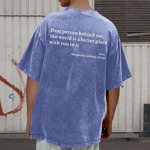 Dear Person Behind Me Shirt You are Enough Tshirts for Men Oversized Inspirational Positive Tees Vintage Graphic Tops in Saudi Arabia