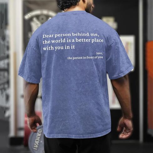 Dear Person Behind Me Shirt You are Enough Tshirts for Men Oversized Inspirational Positive Tees Vintage Graphic Tops in Saudi Arabia