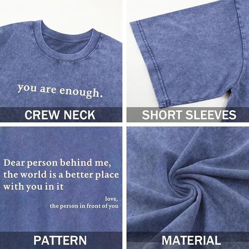 Dear Person Behind Me Shirt You are Enough Tshirts for Men Oversized Inspirational Positive Tees Vintage Graphic Tops in Saudi Arabia