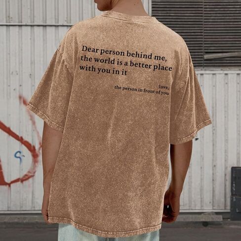 Dear Person Behind Me Shirt You are Enough Tshirts for Men Oversized Inspirational Positive Tees Vintage Graphic Tops in Saudi Arabia