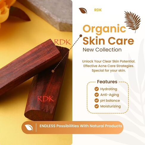 RDK® Natural Malayagiri Sandalwood (Chandan) Pata Board مع عصا خشب الصندل الأحمر والأبيض Chandan Stick لـ Puja ، Tilak ، Face (لوح واحد مع عصيتين) مقاس 5 بوصات in Saudi Arabia