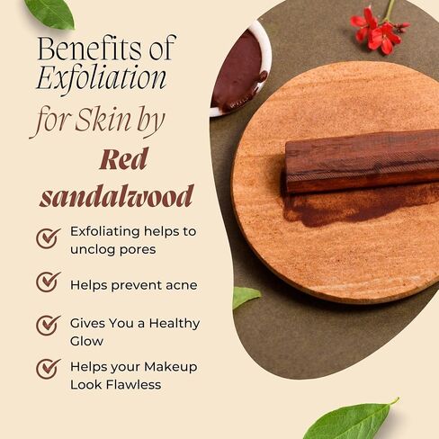 RDK® Natural Malayagiri Sandalwood (Chandan) Pata Board مع عصا خشب الصندل الأحمر والأبيض Chandan Stick لـ Puja ، Tilak ، Face (لوح واحد مع عصيتين) مقاس 5 بوصات in Saudi Arabia