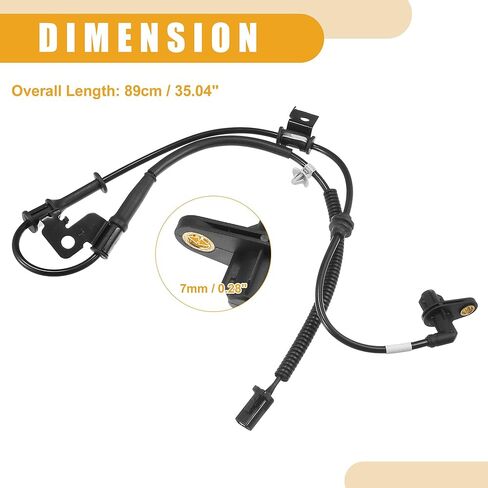 ABS Sensor No.598101W000 - Car Front Left ABS Wheel Speed Sensor - for Kia Rio 2012-2017 ABS Metal Black - 1 Pc in Kuwait