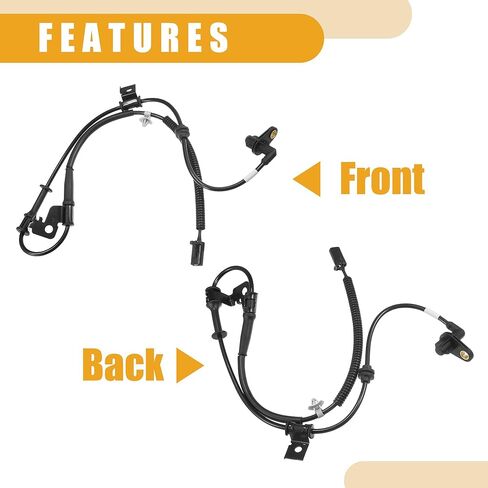 ABS Sensor No.598101W000 - Car Front Left ABS Wheel Speed Sensor - for Kia Rio 2012-2017 ABS Metal Black - 1 Pc in Kuwait