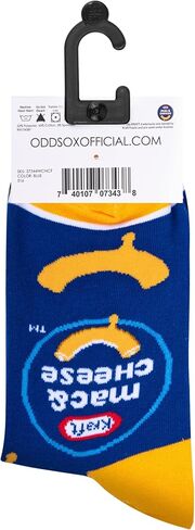 Cool Socks - Kraft Mac & Cheese Crew Socks - Food Graphic Novelty Sock - Size Medium for Men, Women & Kids - Fun Pop Culture Crazy Merch - Comfy Cotton Blend - Gift for Foodies Birthdays Holidays in Saudi Arabia