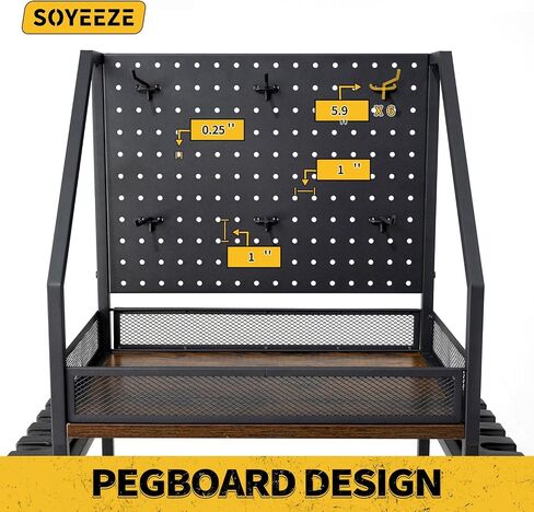 SOYEEZE Fishing Rod Holders for Garage,Fishing Pole holders,Fishing Gear Storage up to 12 Rods with Hooks and Wheels，Fishing Cart For Fishing Rod Tackle Box Reel Storage in Saudi Arabia