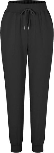 Cotton Linen Tapered Pants Women Summer Drawstring Back Elastic Waist Petite Pants Joggers Casual Beach Trousers with Pockets in Saudi Arabia