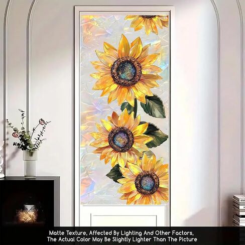 Mermaid Stained Glass Window Film Fantasy Ocean Style Privacy Window Decal Static Cling No Glue Decorative Glass Sticker for Kids Room Bathroom Door Panel 17.7x39.3 inch in Kuwait