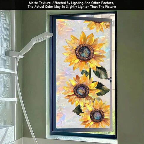 Mermaid Stained Glass Window Film Fantasy Ocean Style Privacy Window Decal Static Cling No Glue Decorative Glass Sticker for Kids Room Bathroom Door Panel 17.7x39.3 inch in Kuwait