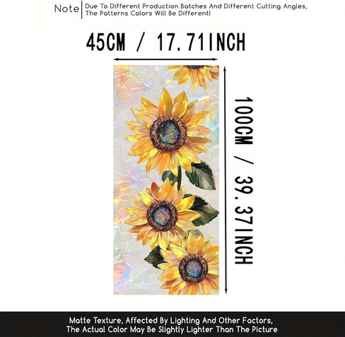 Mermaid Stained Glass Window Film Fantasy Ocean Style Privacy Window Decal Static Cling No Glue Decorative Glass Sticker for Kids Room Bathroom Door Panel 17.7x39.3 inch in Kuwait