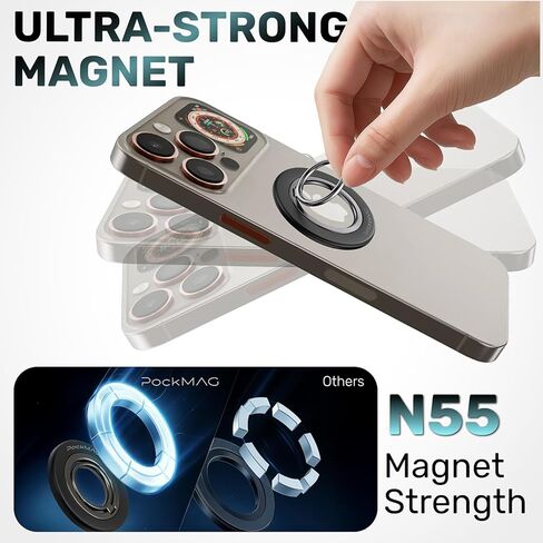 حامل الهاتف المغناطيسي الجديد 2025 ، تم قبضة حلقة الهاتف المغناطيسية 360 درجة من أجل Magsafe ، تم ترقيته من الهاتف المغناطيسي القوي ، المتوافق مع iPhone 16 Pro Max 15 14 13 12. in Saudi Arabia