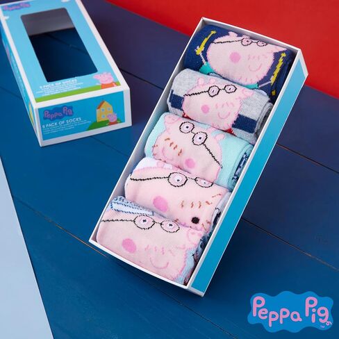Peppa Pig Mens Socks - Daddy Pig Pack of 5 Crew Socks for Men - Soft Breatable Size 6-10 Sights Socks - Dad Gifts in Saudi Arabia