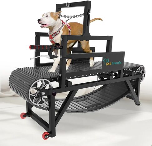 Dog Treadmill with Disc Brake, Resistance Adjustment & Speedometer, Upgraded PE Slatmill for Large & Medium Dogs, Easy to Move Pet Running Machine for Indoor & Outdoor, Up to 300LBS in Saudi Arabia